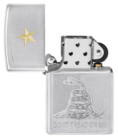 Zippo 49309 - Don’t Tread On Me, Satin Chrome Finish