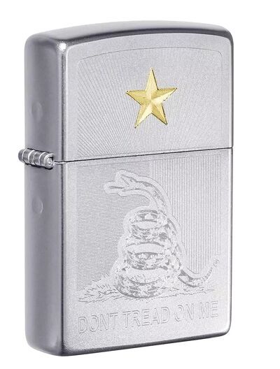 Zippo 49309 - Don’t Tread On Me, Satin Chrome Finish