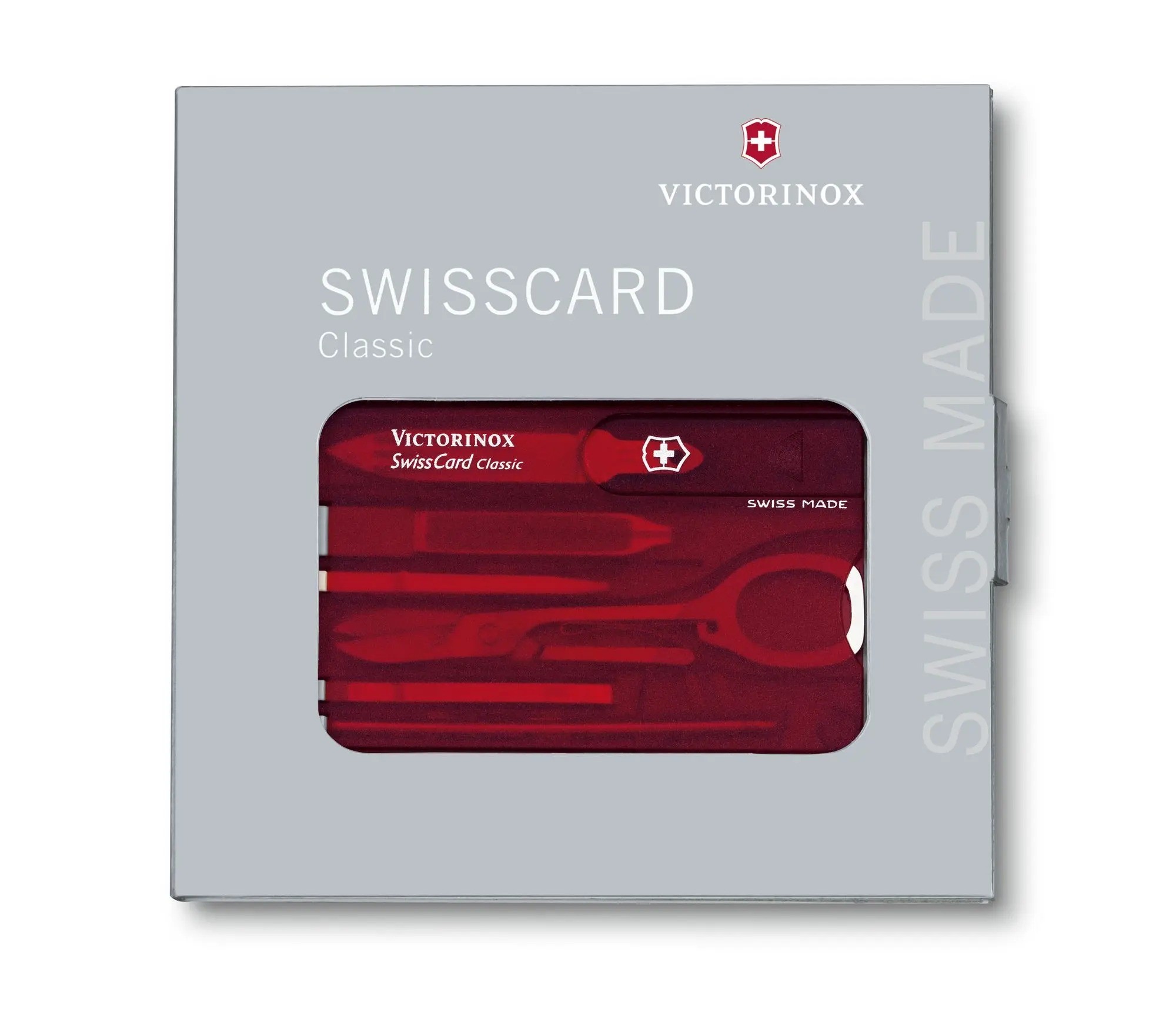 Thẻ đa năng Victorinox Swisscard Classic Red Trans (Có kéo - Đỏ trong)