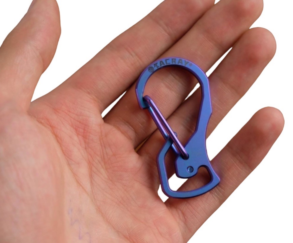 TACRAY - Carabiner Titanium đầu tròn mạ anod màu tím (YSK1501 - PURPLE)