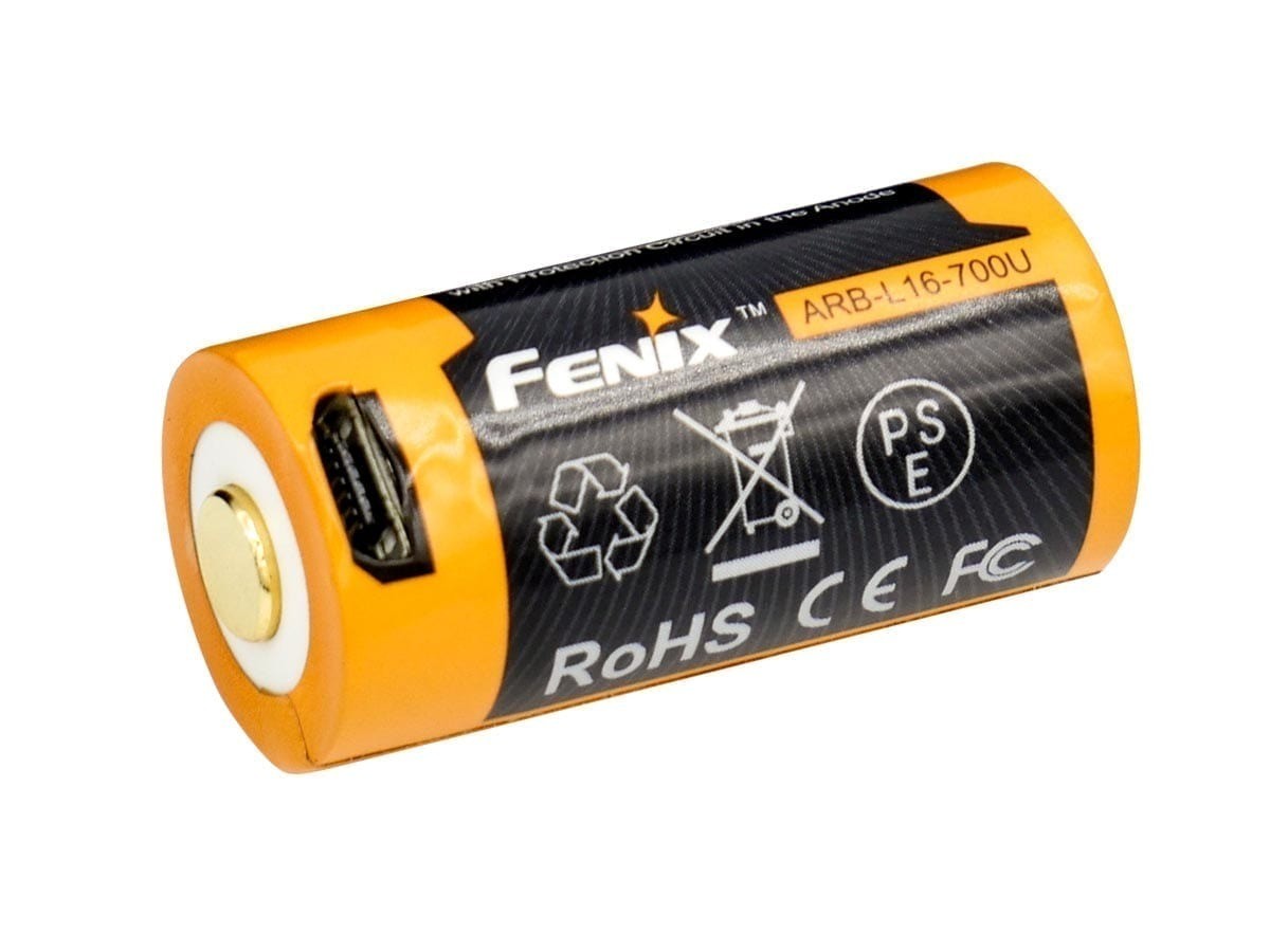 (01 viên) Pin sạc Fenix 16340 - ARB-L16-700U - 700 mAh (tích hợp sạc Micro USB trên thân pin)