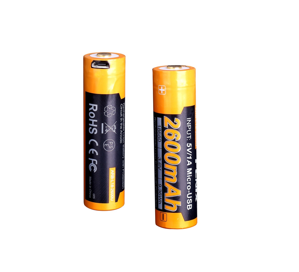 (01 viên) Pin sạc Fenix 18650 - ARB - L18 - 2600U (2600 mAh - tích hợp sạc Micro USB trên thân pin)