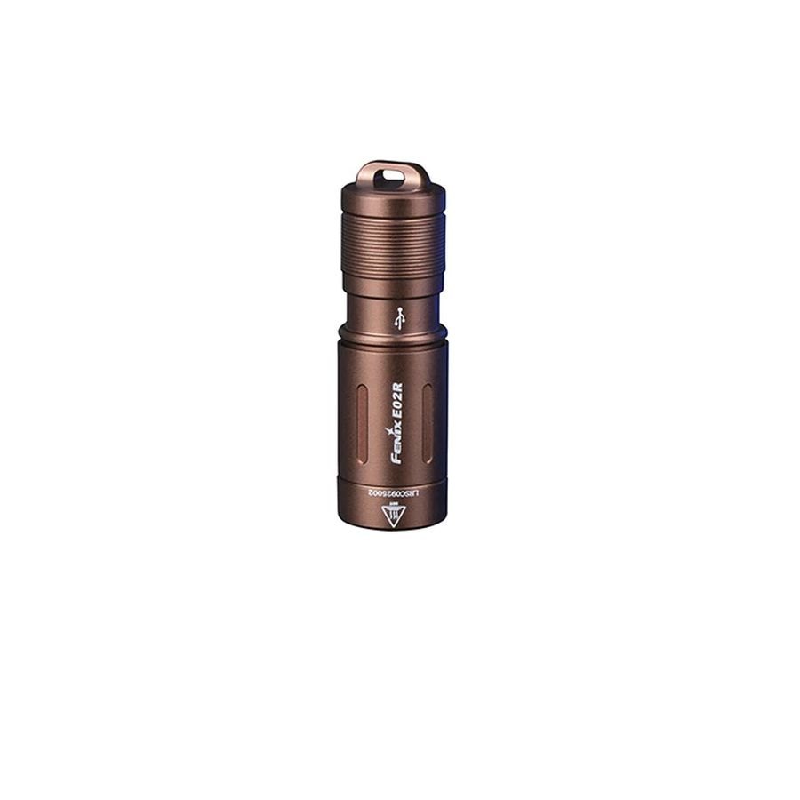 Đèn pin móc khóa FENIX E02R (200 Lumens) - màu Brown