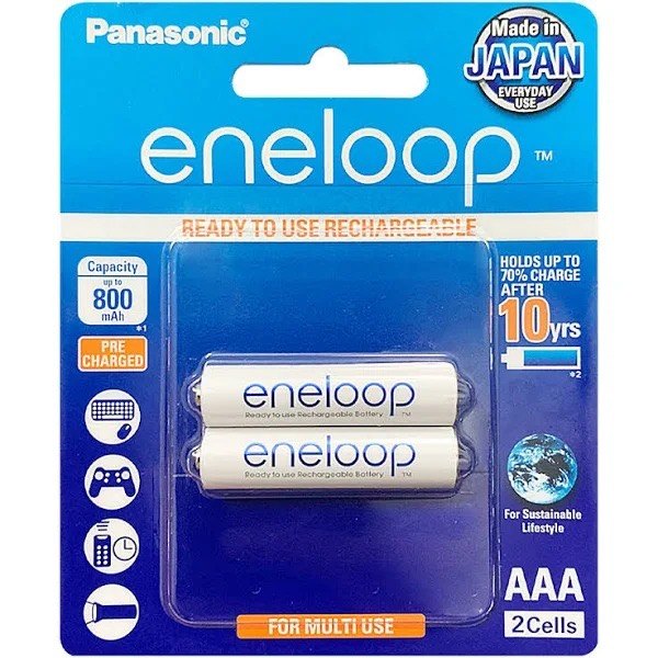 (01 viên) Pin sạc Eneloop Panasonic AAA màu trắng (Phiên bản xuất khẩu - 750 mAh - 2100 lần sạc - Điện áp 1,2v - 1,5v)