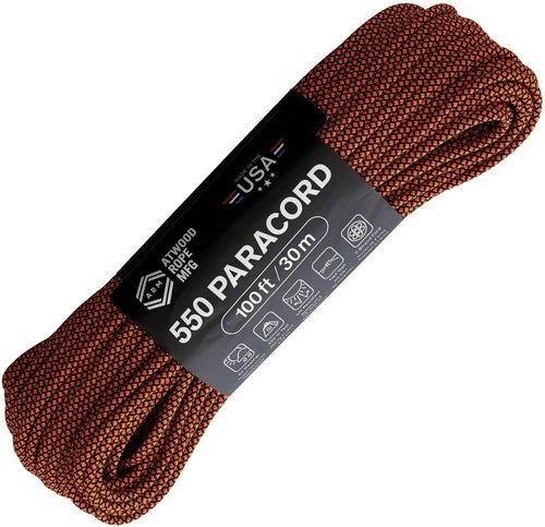 Atwood Rope - Dây Paracord 550lbs cuộn 30m màu Diamond Black/Orange