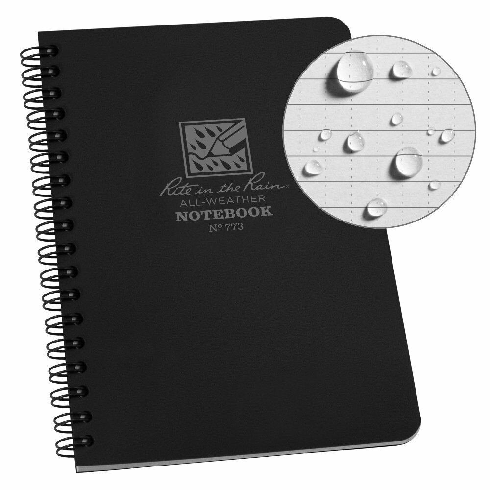 Rite in the Rain All-Weather Side-Spiral Notebook Black