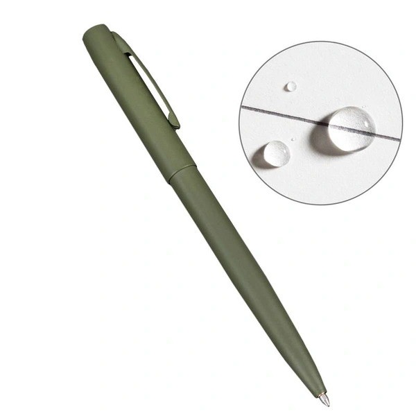 Rite in the Rain All-Weather Metal Clicker Pen, Olive Drab - Black Ink