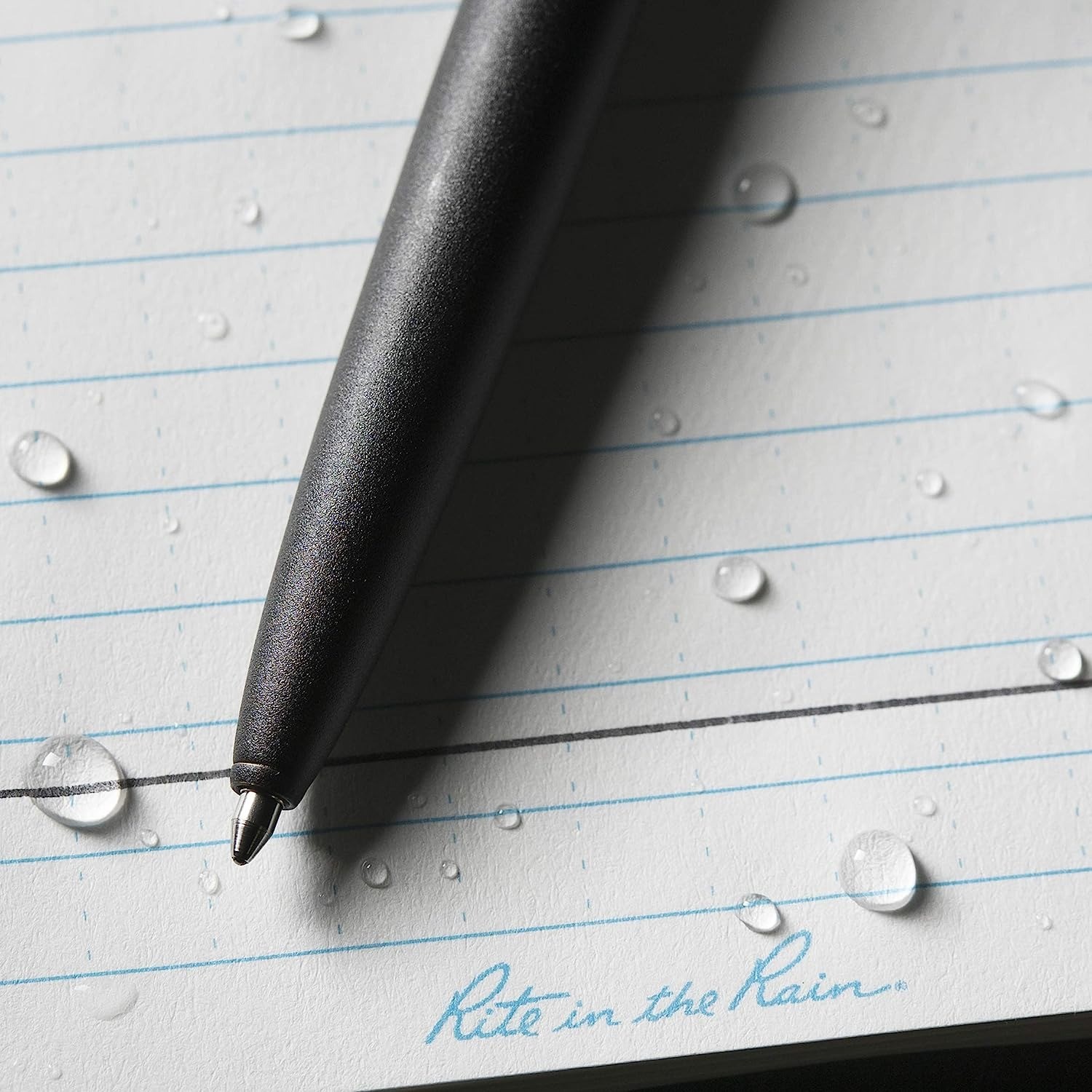 Rite in the Rain All-Weather Metal Clicker Pen, Black - Black Ink