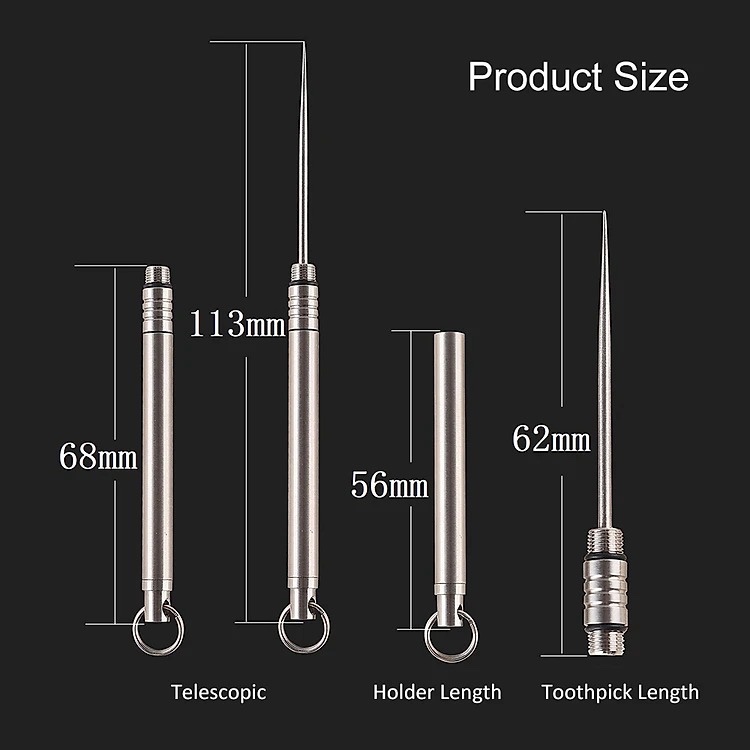 Móc Khóa EDC - Tăm Titanium treo chìa khóa (có ống đựng - T70)