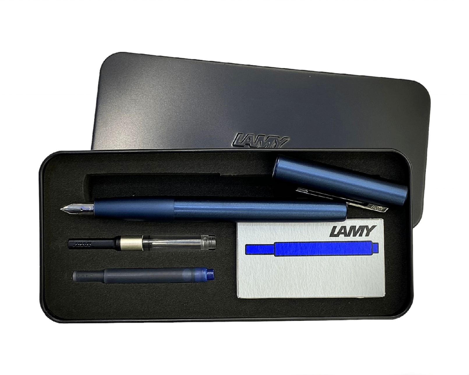 Bộ Quà Tặng - Lamy Aion - Deep Dark Blue - Ngòi F