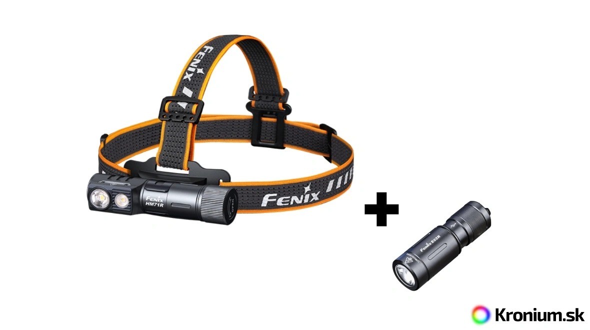 Combo Đèn pin Fenix HM71R ( 2700 Lumens ) + E02R (200 Lumens )