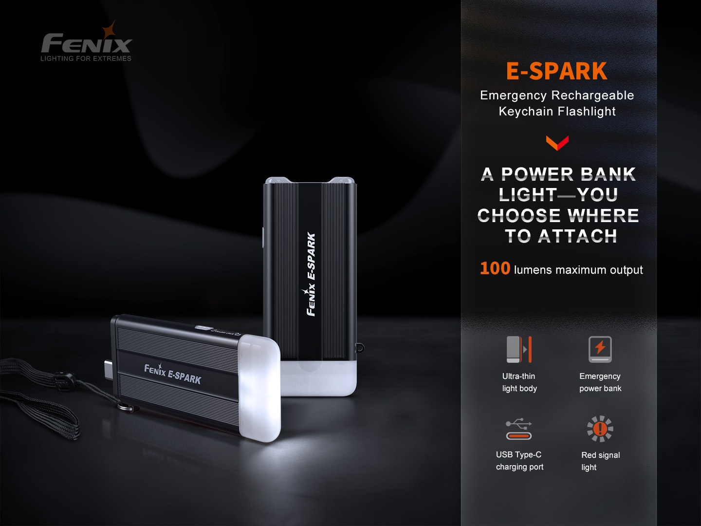 Đèn pin FENIX E-SPARK (100 Lumens)