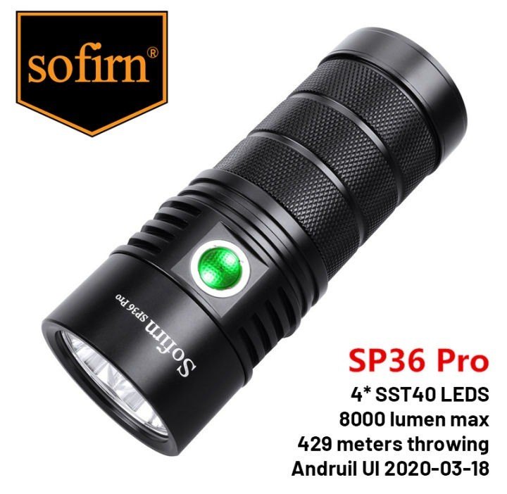 Đèn pin SOFIRN SP36 pro Anduril 2.0 nhiệt màu 6500K