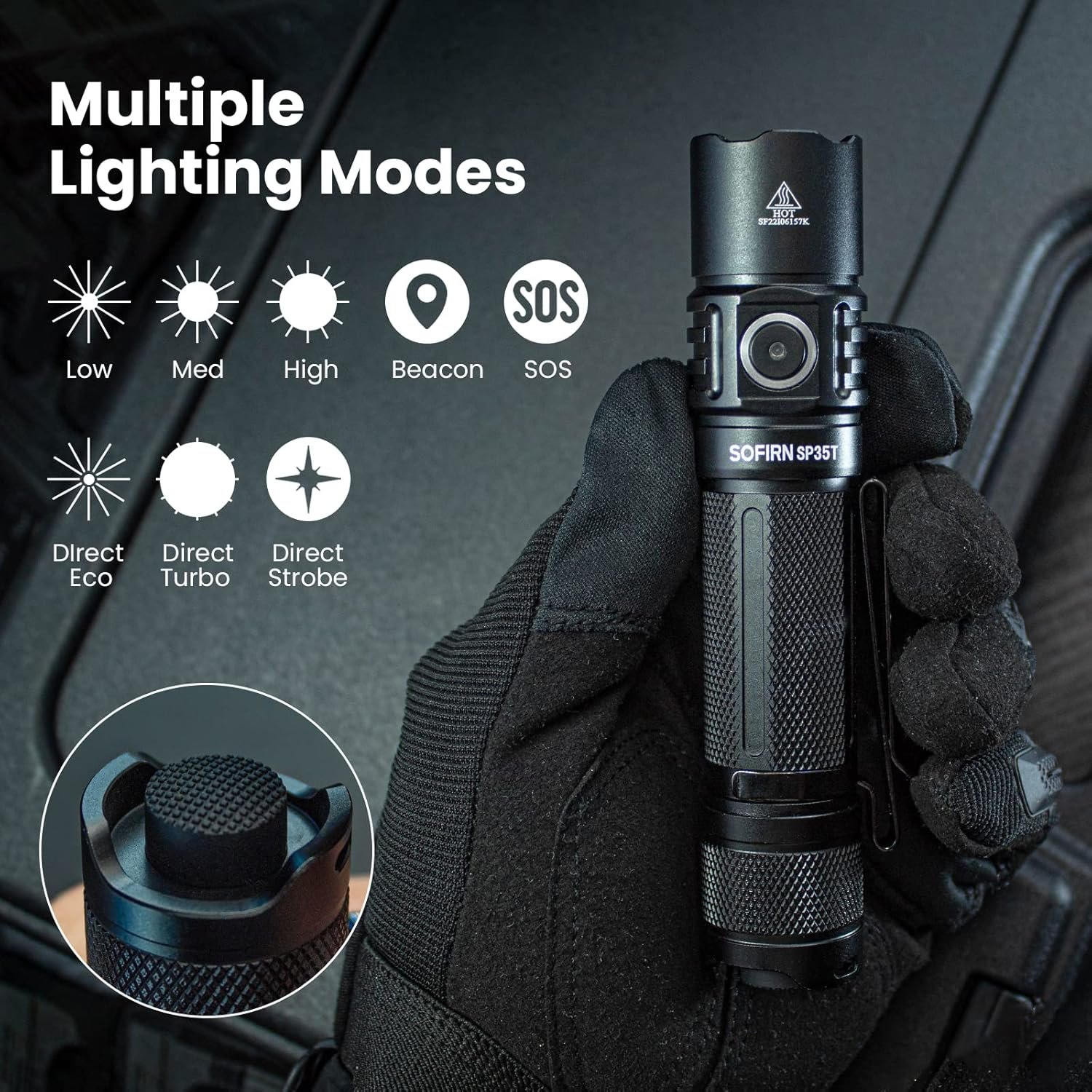 Đèn pin tác chiến SOFIRN SP35T (3800 Lumens - Pin 21700)