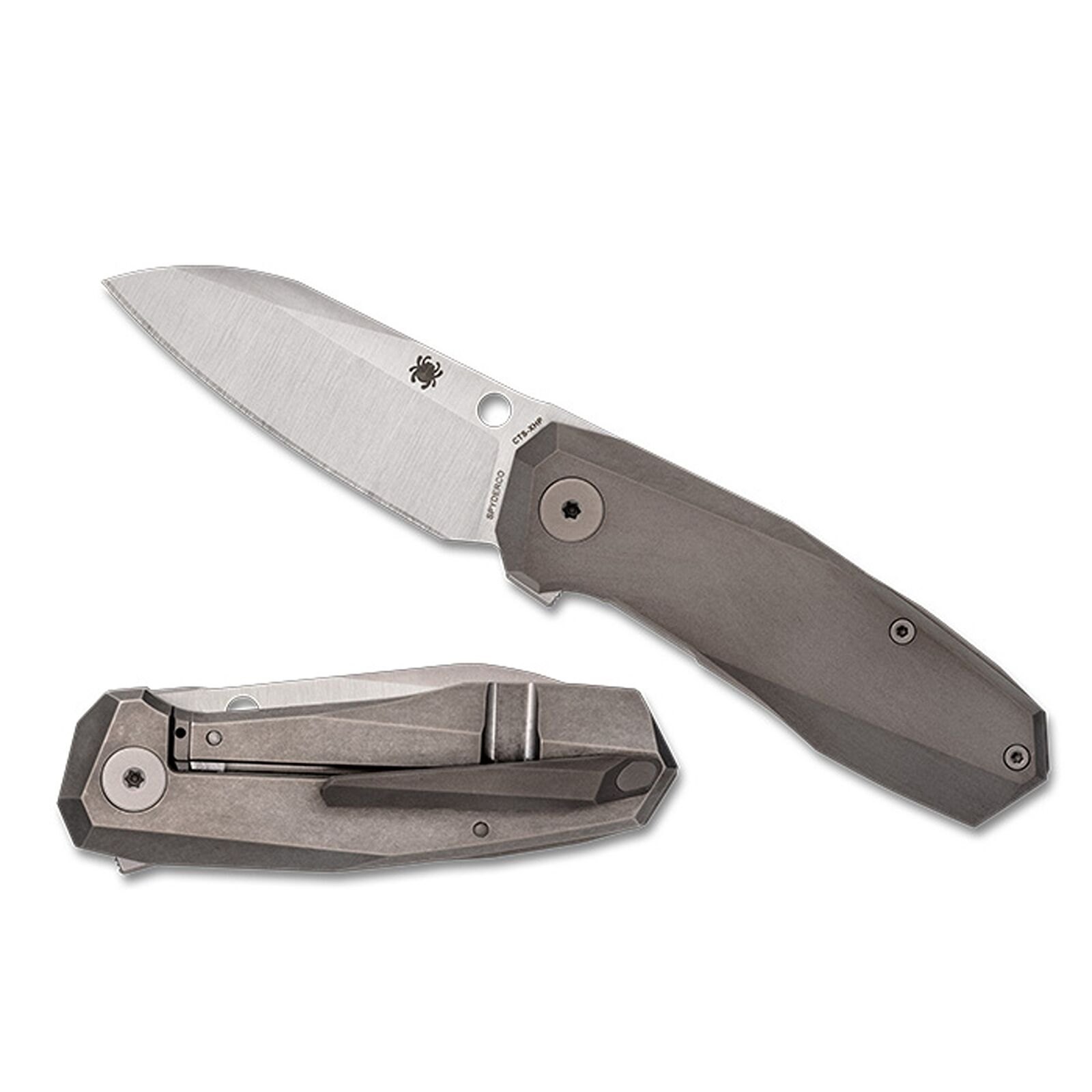 Spyderco Techno 3 cán Titanium thép CTS - XHP made in Italy