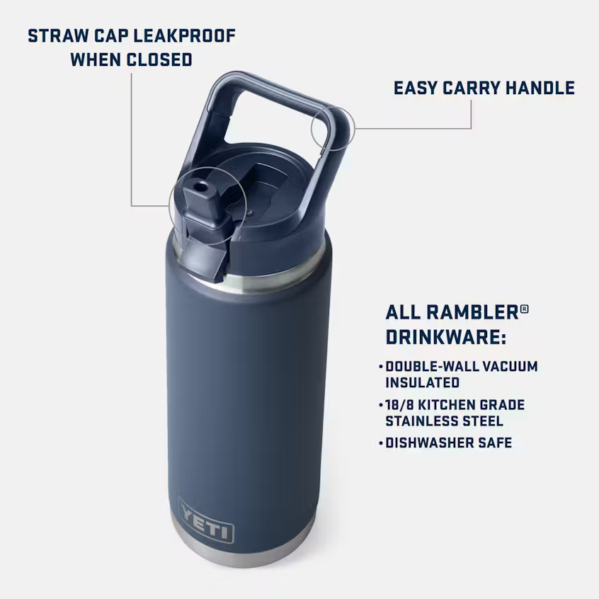 Bình giữ nhiệt Yeti Rambler Water Bottle 26oz | 730ml (nhiều màu)