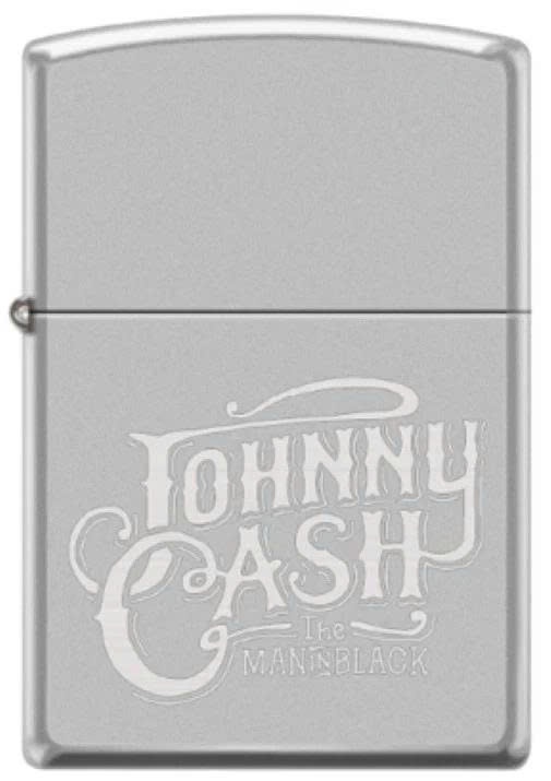 ZIPPO 46984 Johnny Cash The Man in Black, Satin Chrome Lighter