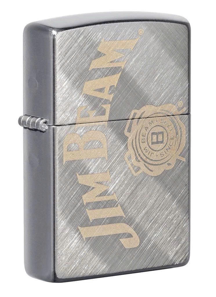 ZIPPO 49324 Jim Beam Logo, Laser Engraved, Diagonal Weave Finish Lighter