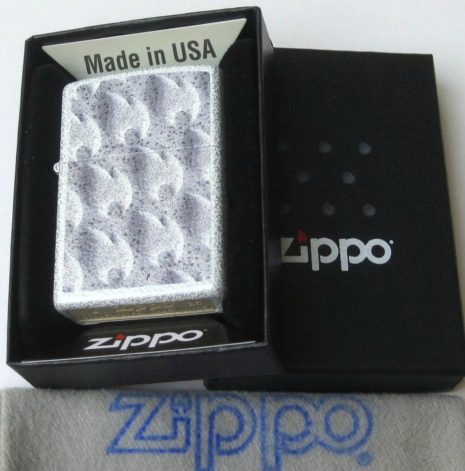 ZIPPO 46599 Frozen Flames Design, Glacier Finish Lighter