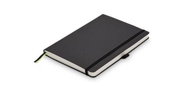 Bộ quà tặng - Lamy sổ Notebook A6 Softcover (Black) + Bút bi Lamy Logo - Black (Thân thép bóng viền đen)