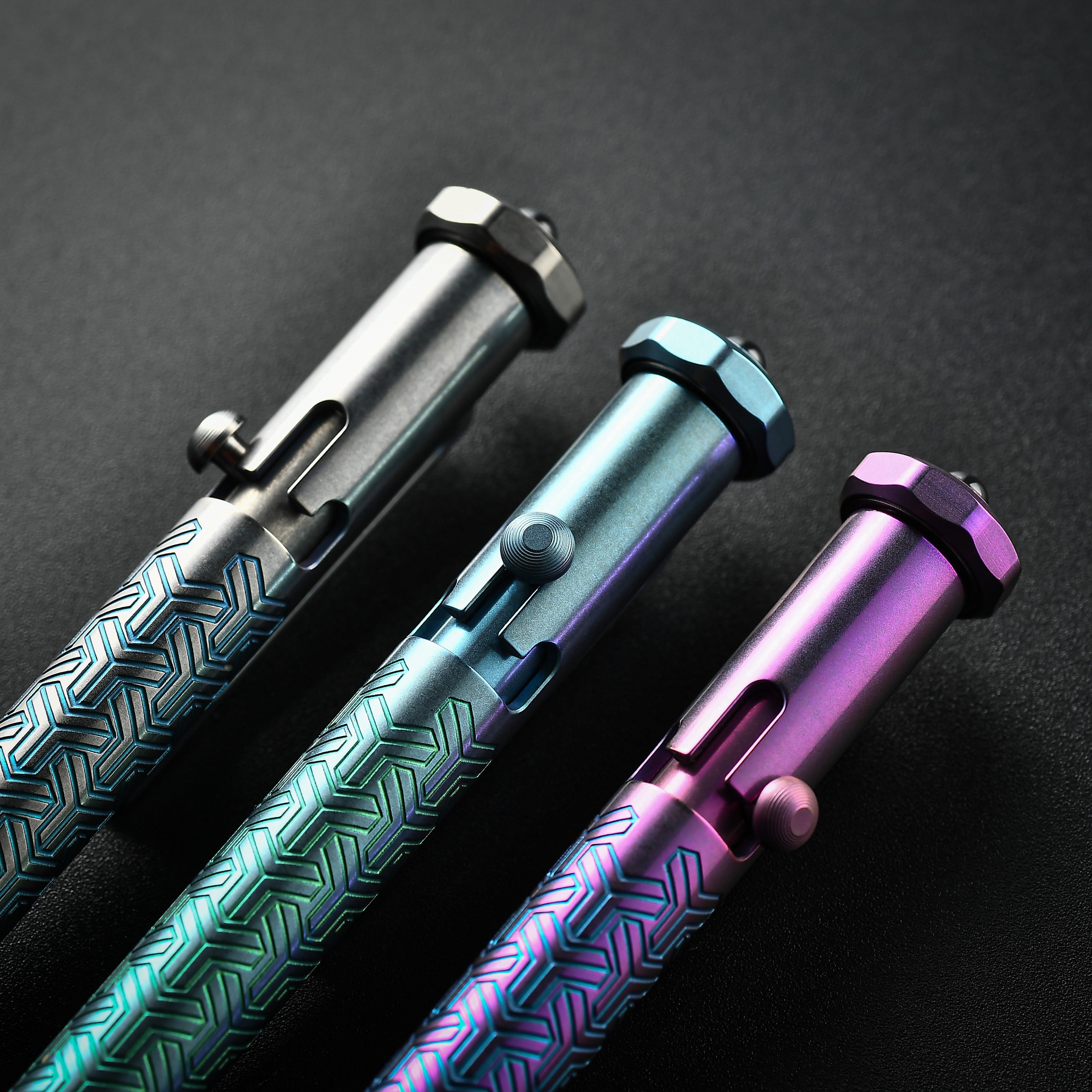 Bút Titanium Tactical Tacray TR- (Đầu con quay - Thân màu xanh)