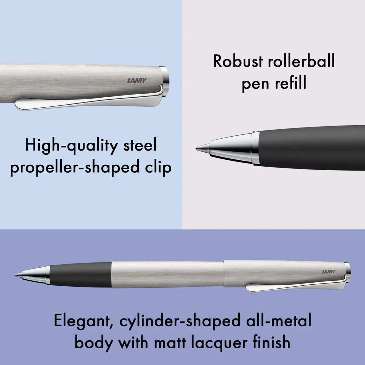 Bút bi nước - Lamy Studio - Brushed (Thép xước)