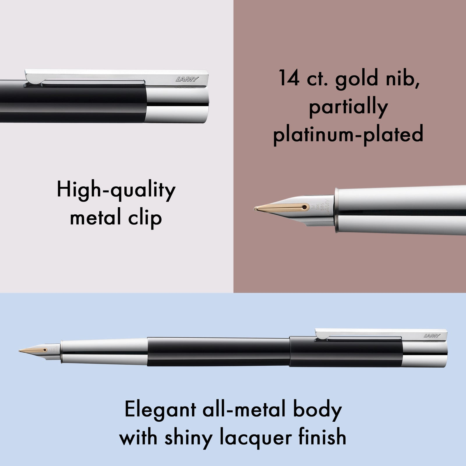 Bút máy - Lamy Scala - Piano Black - Ngòi F vàng 14K