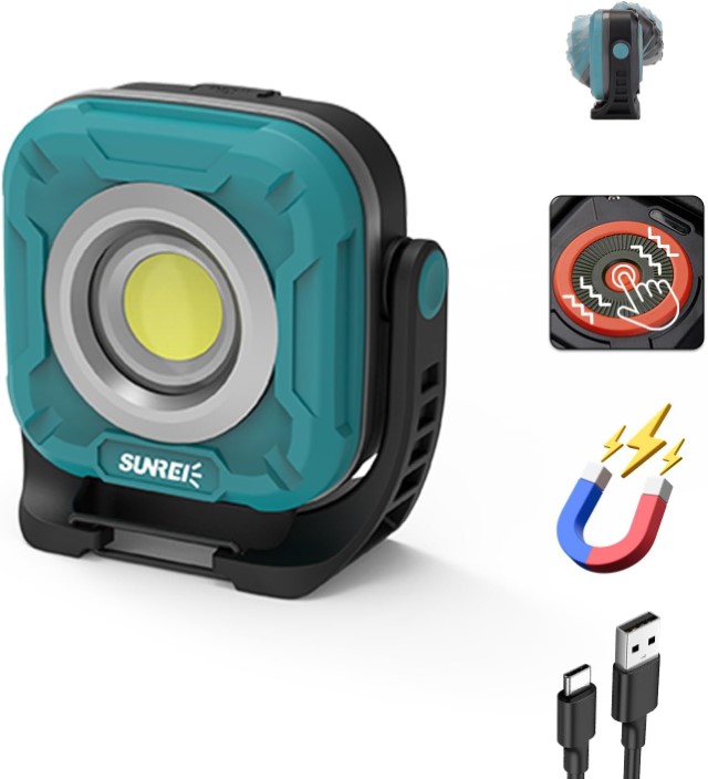 ĐÈN PIN CẮM TRẠI SUNREI C1200 (1300 lumen)- màu xanh