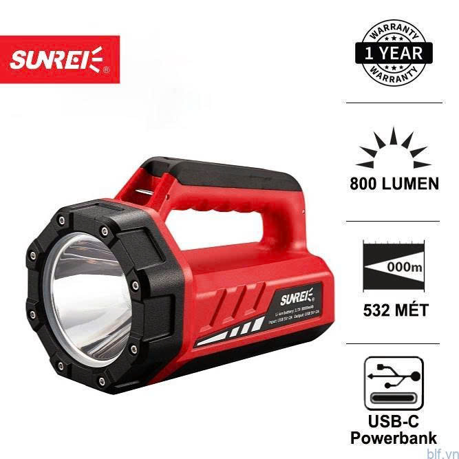 ĐÈN PIN SUNREI TZ800 - RED( 800 lumen)