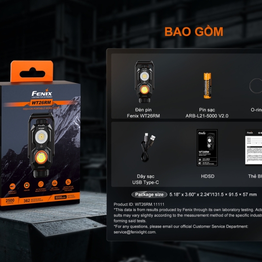 Đèn pin Fenix WT26RM - 2500 lumen