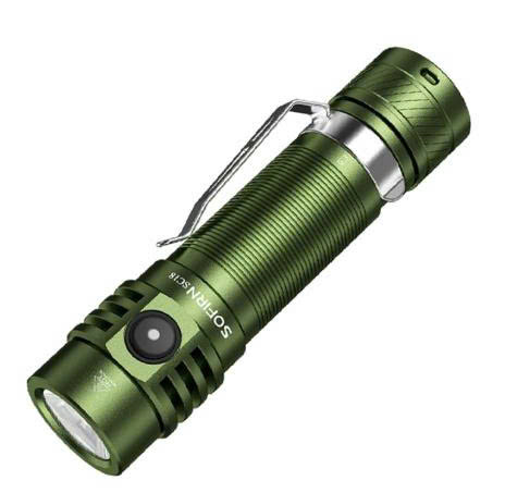 Đèn pin SOFIRN SC18 (1800 lumens, sạc Type-C) - màu Green, kèm tản sáng trắng