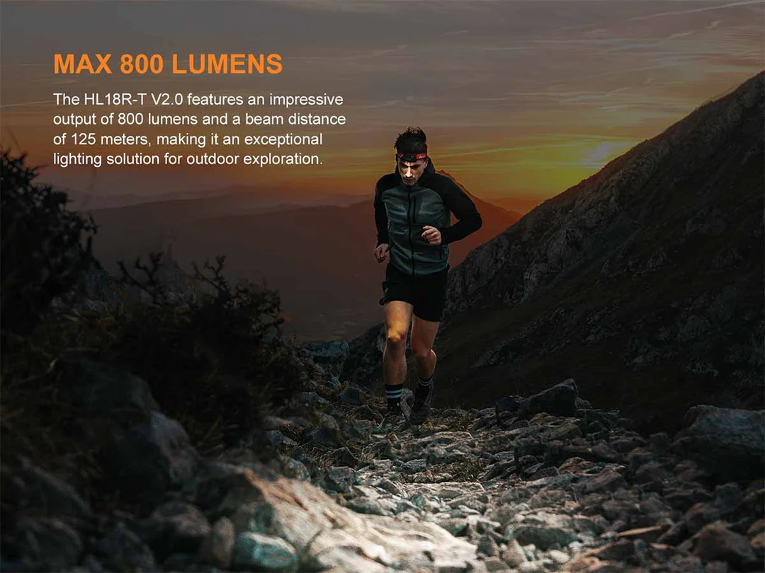 Đèn pin đội đầu FENIX HL18R-T V2.0 (800 Lumens) - màu Iceberg White