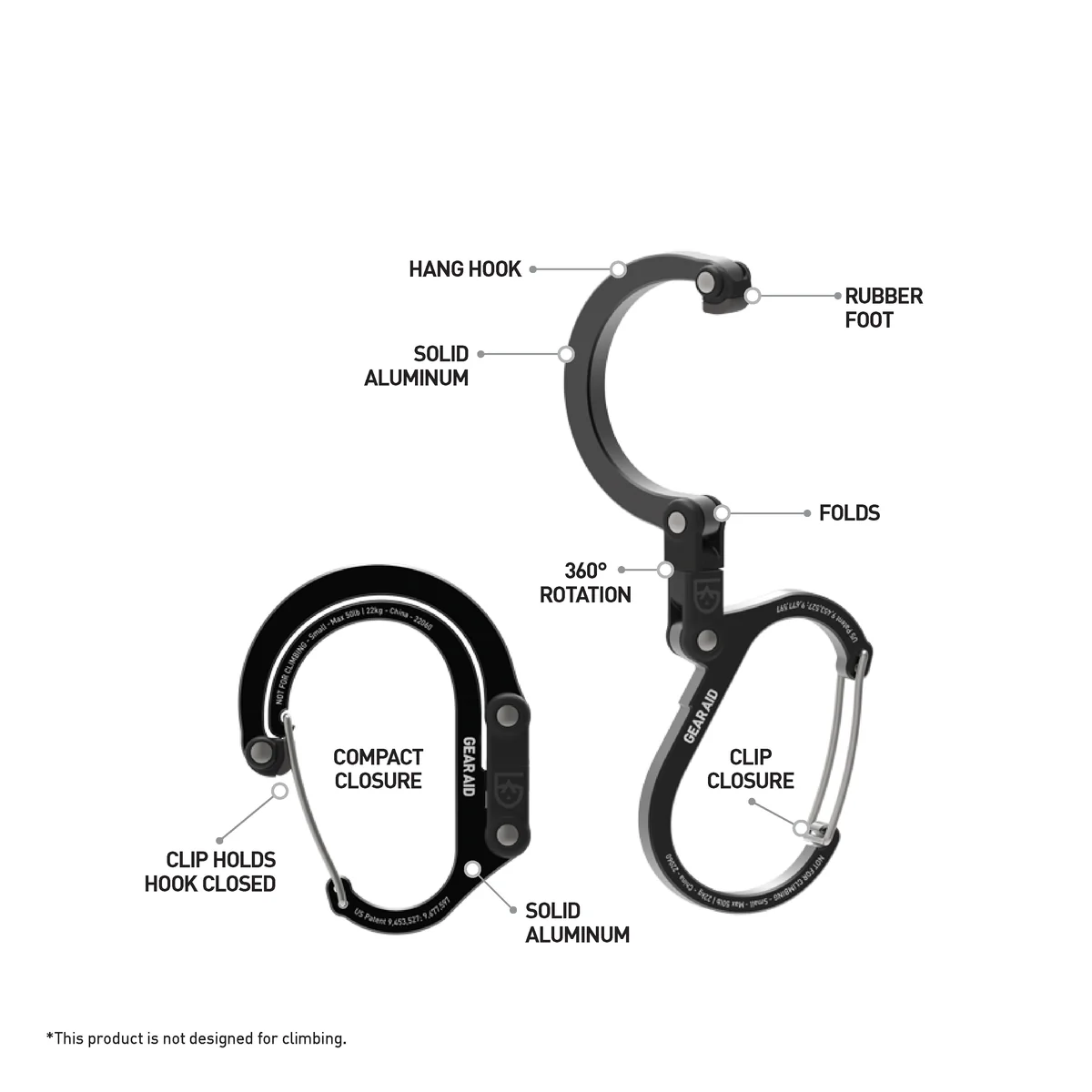 Móc treo đa năng Heroclip Small – Màu đen (Black)