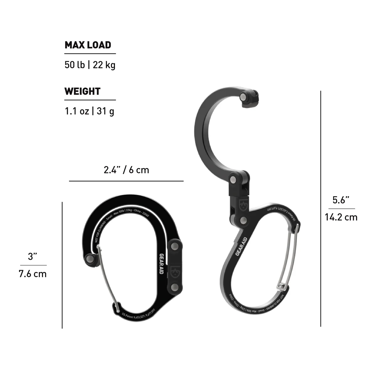 Móc treo đa năng Heroclip Small – Màu đen (Black)