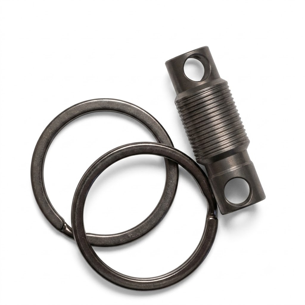 Móc khoá Titanium TX5 xoay 360°, kèm 2 ring
