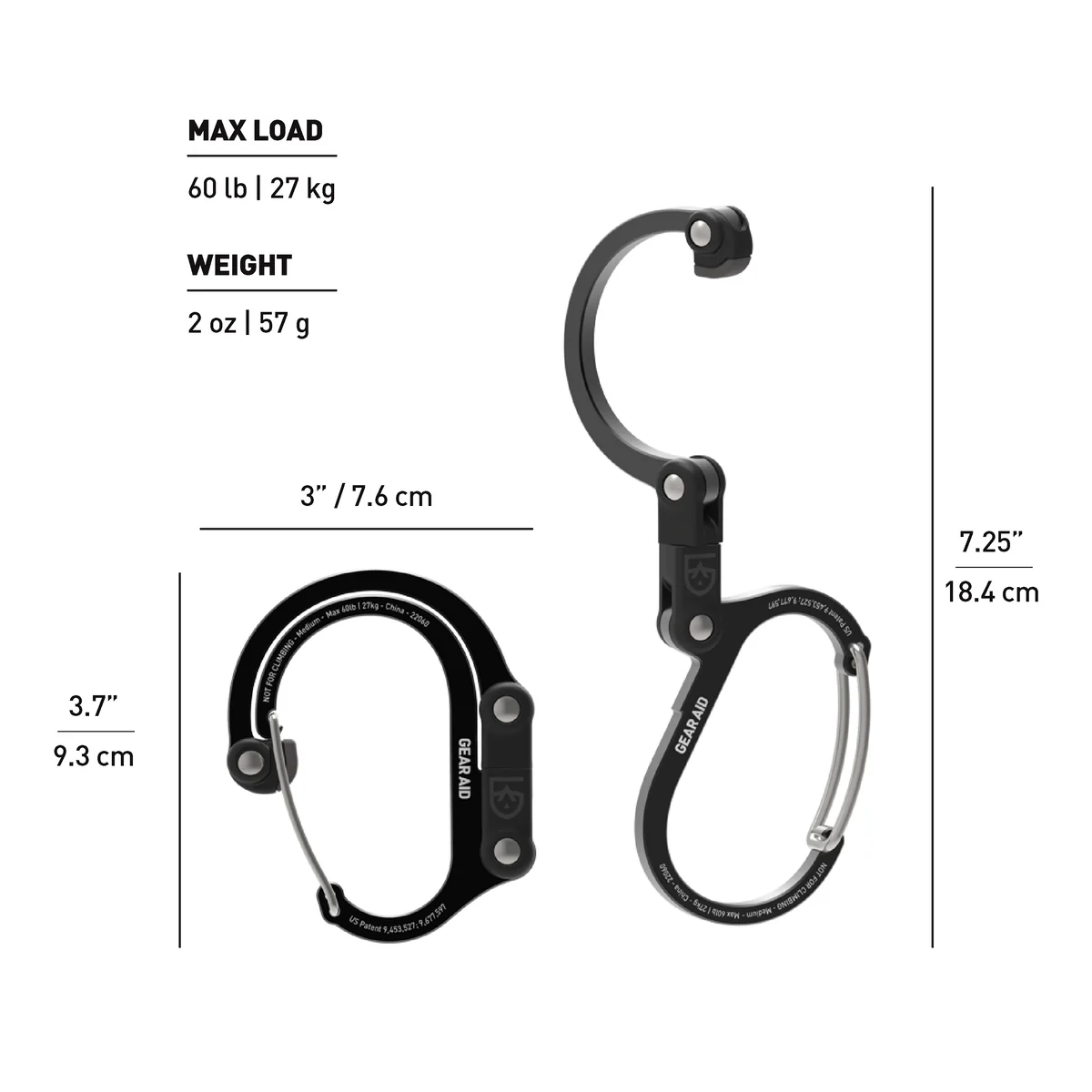 Móc treo đa năng Heroclip Medium – Màu đen (Black)