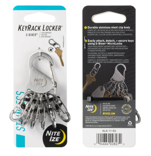 Nite Ize - Móc khóa KLK-11-R3 - KeyRack s-biner Bạc (thép không gỉ)