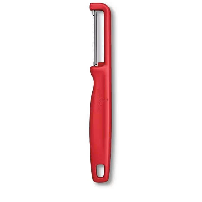 Phụ kiện Victorinox - Dụng cụ gọt hoa quả - Iota Serrated Peeler- màu đỏ (lưỡi răng cưa)