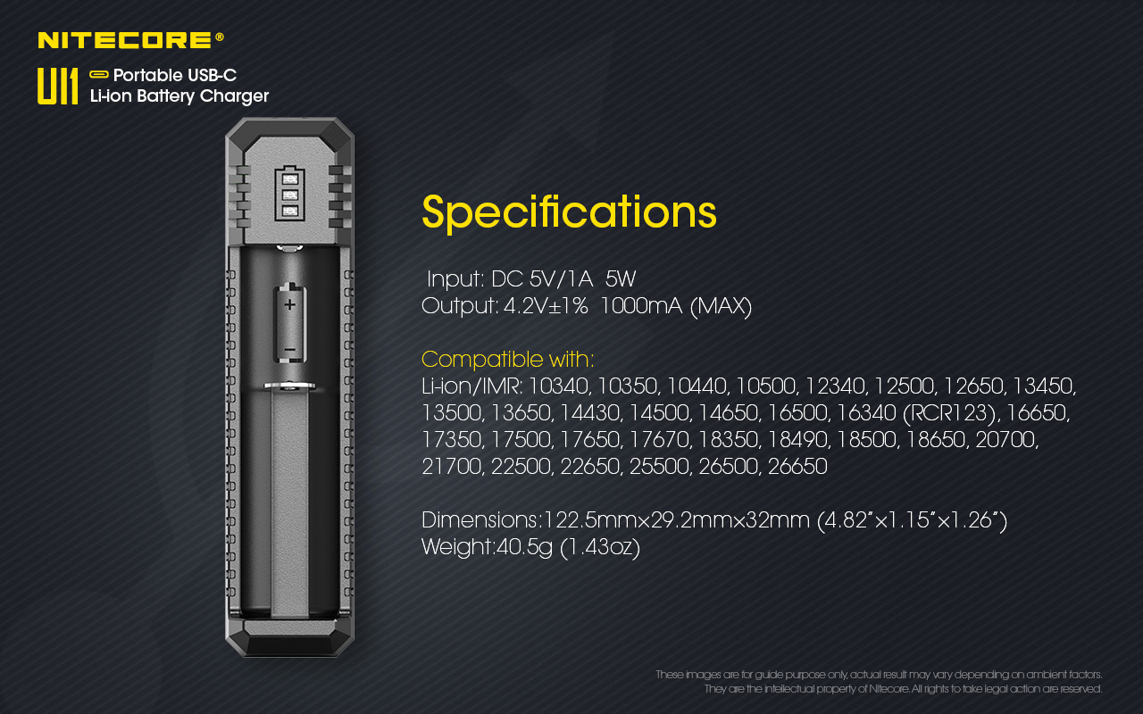 Sạc pin Nitecore UI1 (18650, 21700, 18350, 20700)