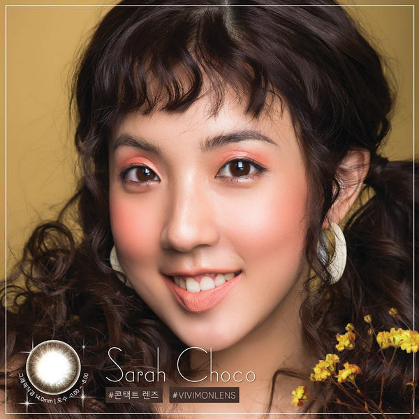 mẫu lens màu nâu Sarah Choco
