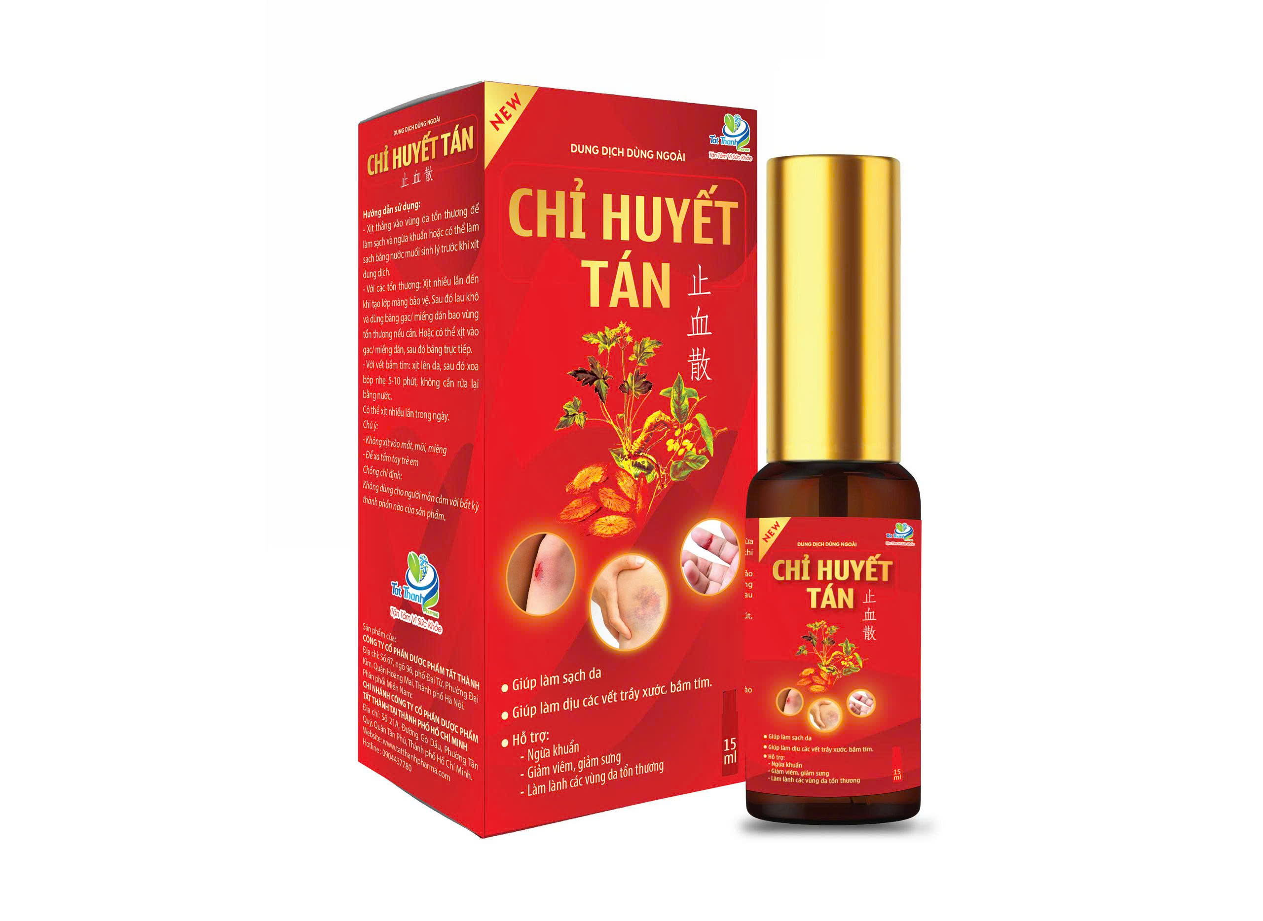 Dung dịch dùng ngoài Chỉ huyết tán 15ml