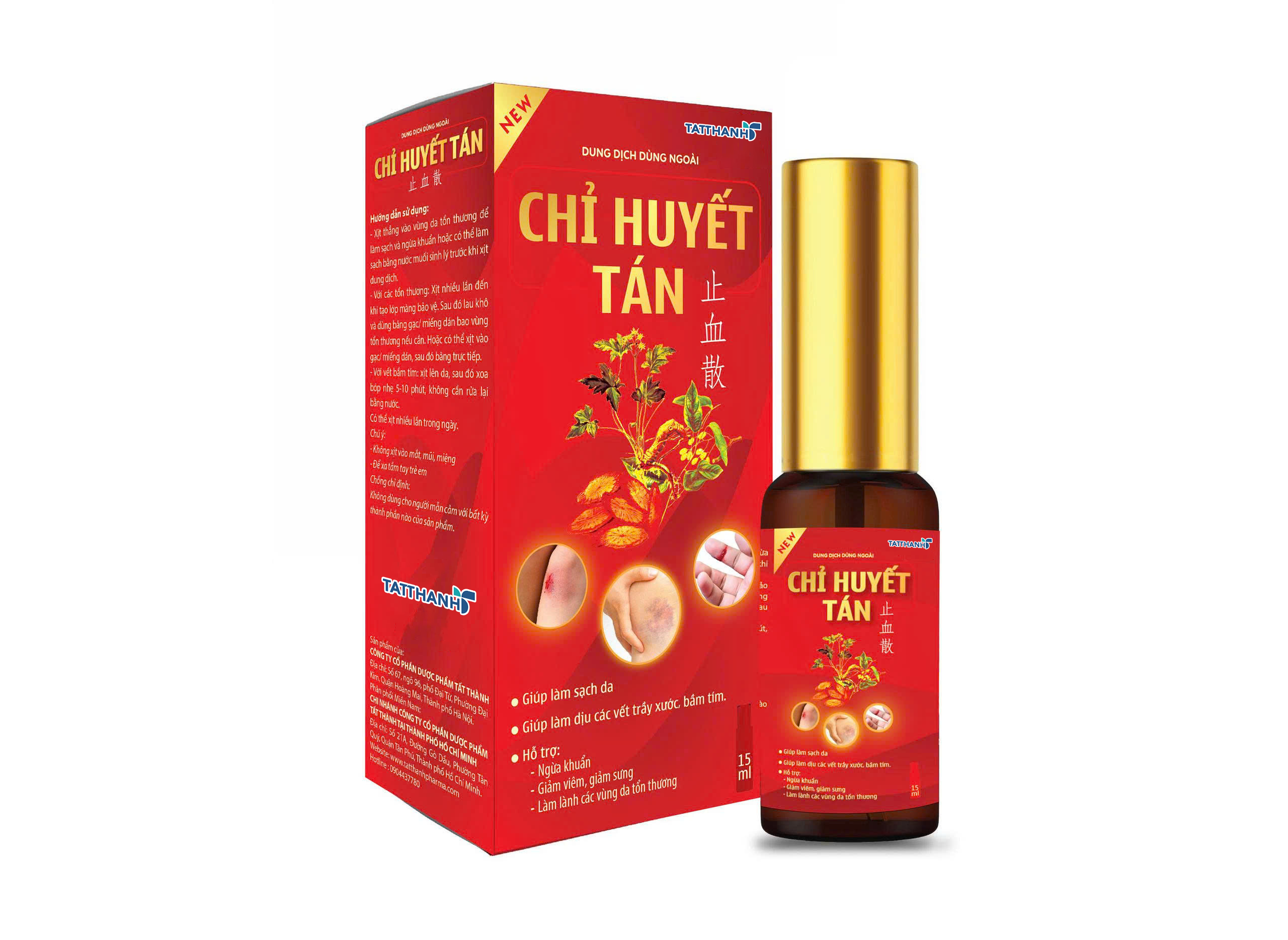Dung dịch dùng ngoài Chỉ huyết tán 15ml