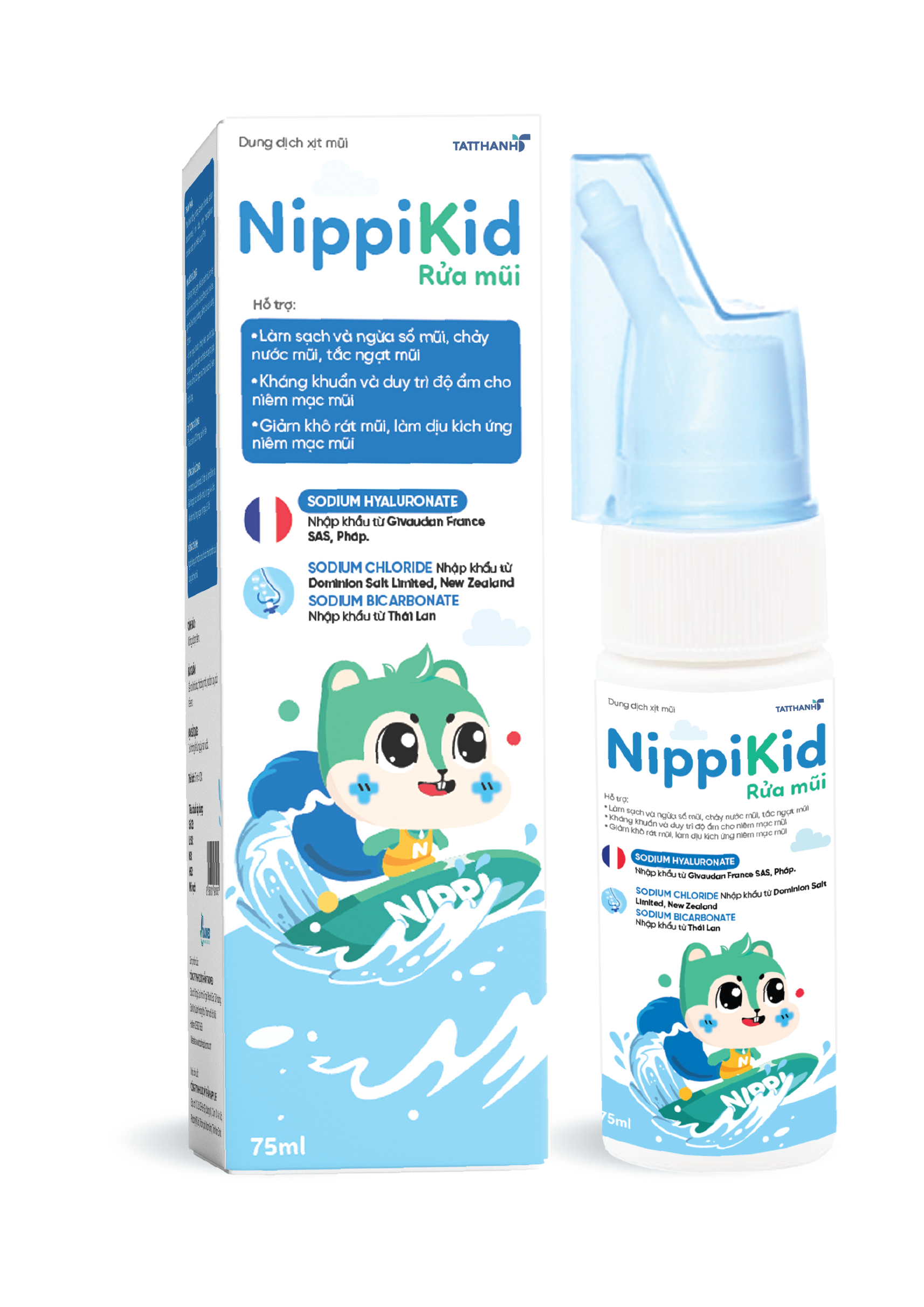 Dung dịch xịt mũi Nippikid rửa mũi