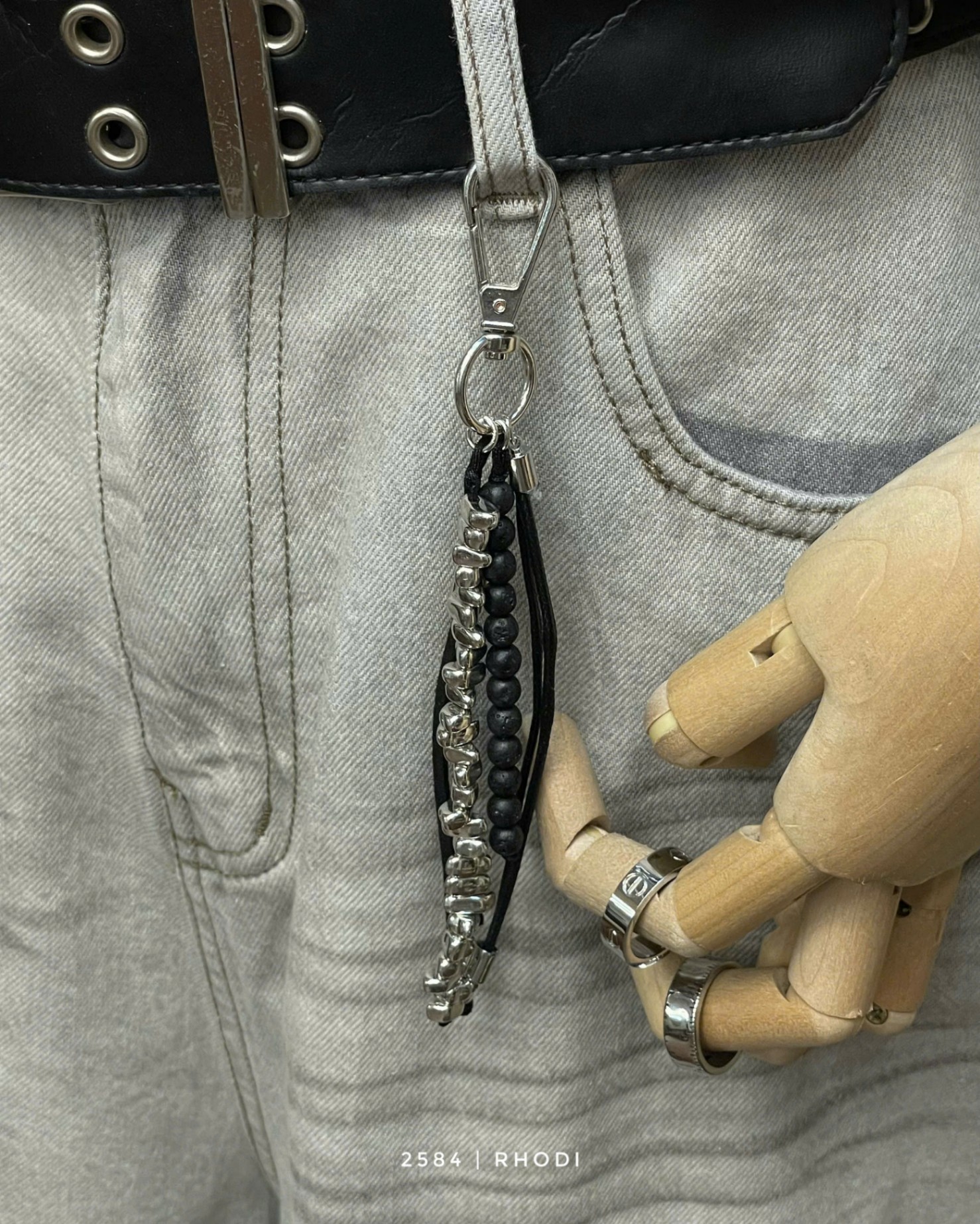 Móc keybag 2584 dây bạc