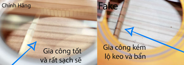 phân biệt đàn guitar aucostic rosen thật và fake