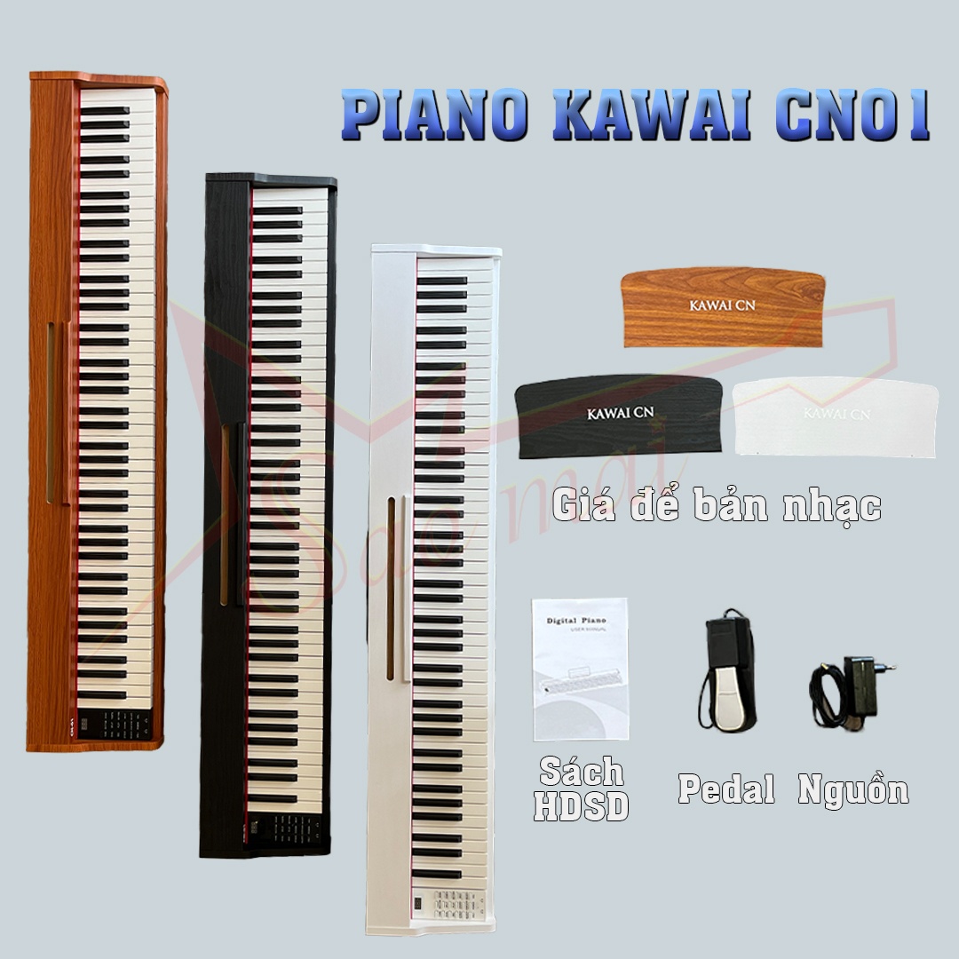 Piano điện KAWAI CN01 88 phím giá rẻ cho người mới tập chơi, thiết kế hiện đại, âm thanh trong trẻo