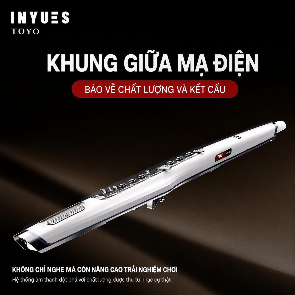Sáo Điện Tử TOYO INYUES T97 – 159 Âm Sắc True Sampling, Loa Kép 16W, Bluetooth, MIDI, Pin 5200mAh
