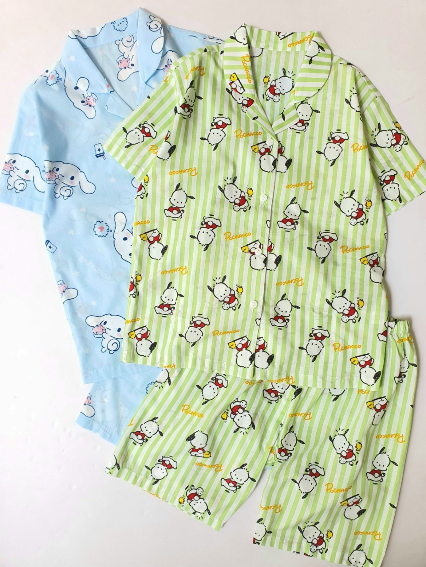 Bộ pijama cho bé, áo ngắn tay, quần cộc, họa tiết thú ngộ nghĩnh, 2 màu