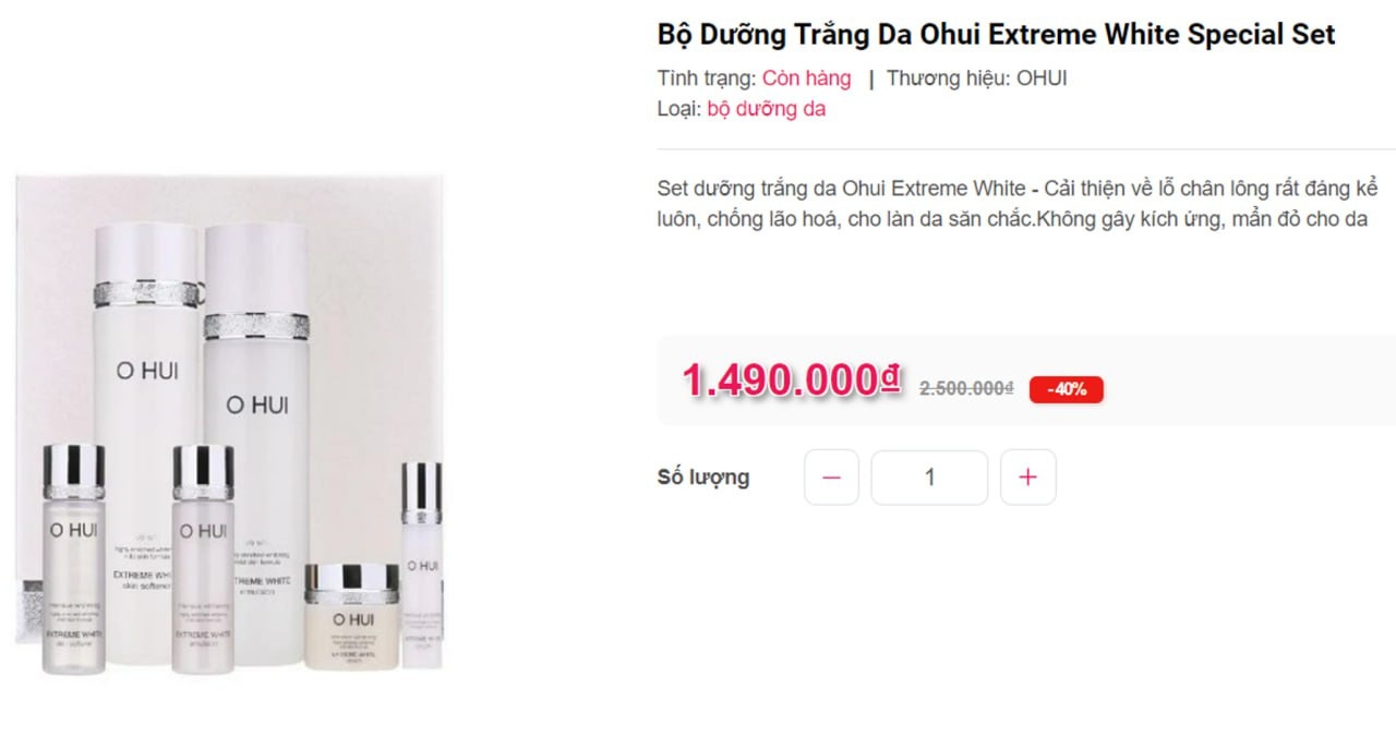 BỘ DƯỠNG TRẮNG DA OHUI EXTREME WHITE SPECIAL SET