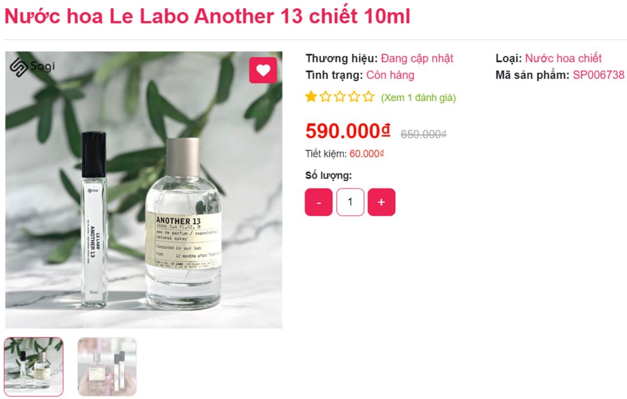 NƯỚC HOA LE LABO ANOTHER 13 CHIẾT 10ML